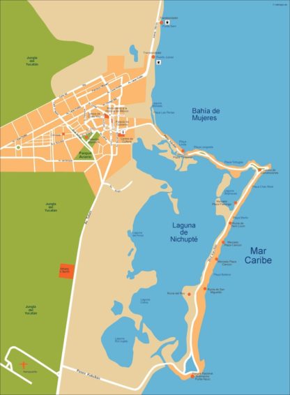 cancun vector map