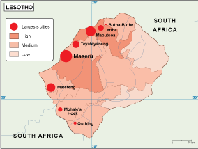 Lesotho Population Map