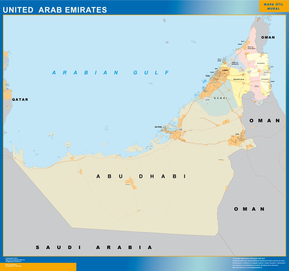 Mapa Emiratos Arabes Unidos gigante | Mapas para América de pared gigantes