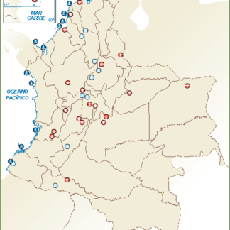 Colombia mapa aeropuertos puertos